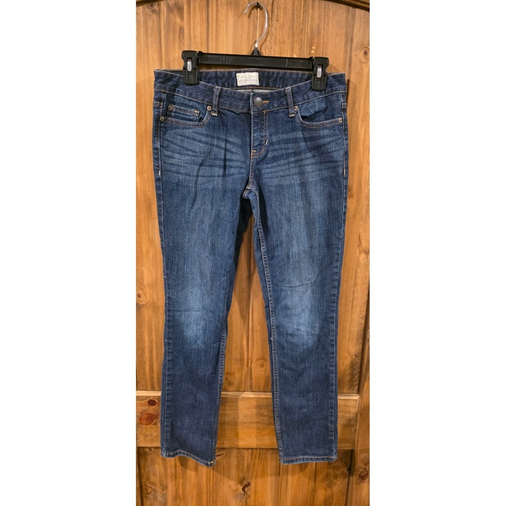 Aeropostale Bayla Skinny Denim Jeans Womens 7/8 Blue Stone Wash Stretch‎ Career